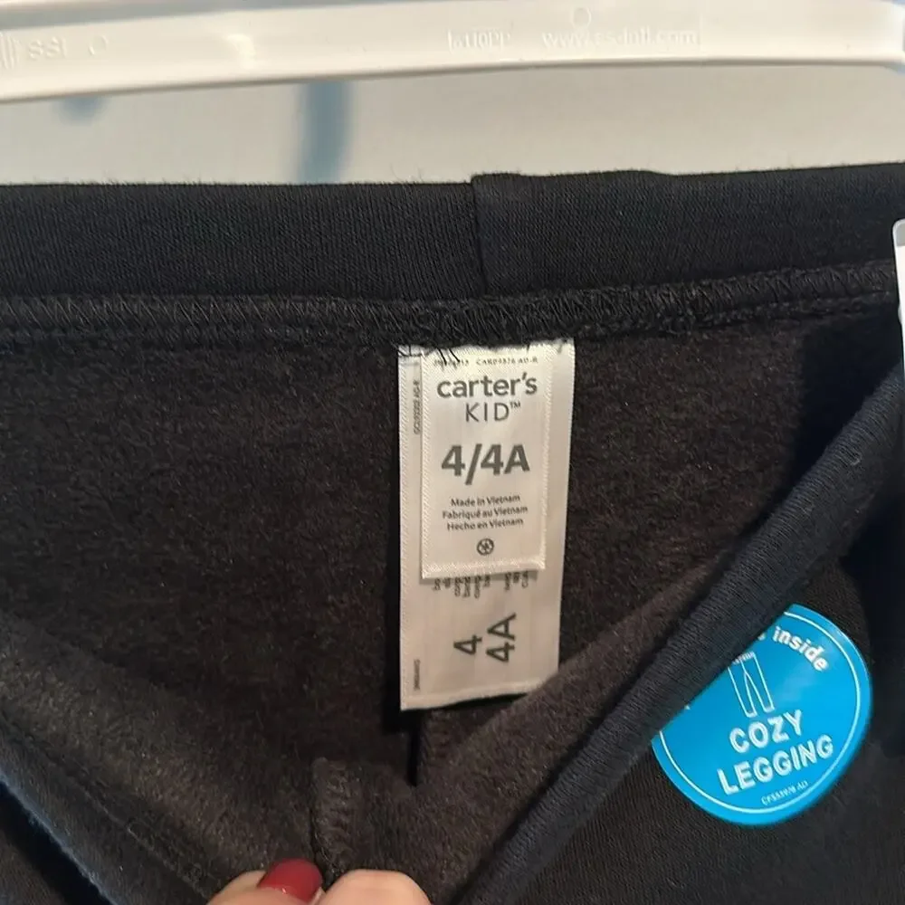 Carter’s Toddler Girl size‎ 4 Black Fleece-Lined Leggings